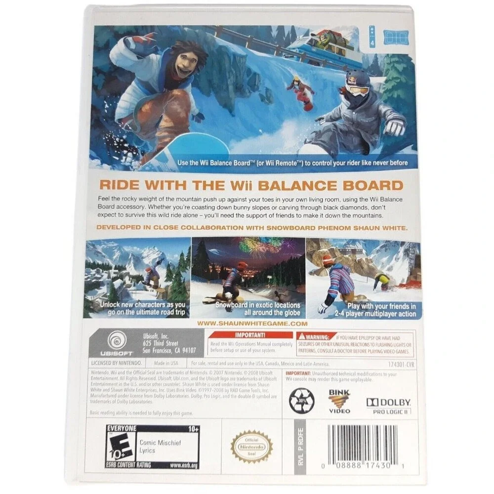 Shaun White Snowboarding‎ Road Trip Nintendo Wii CIB Balance Board Compatible